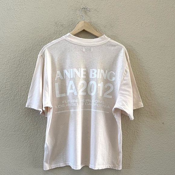 Anine Bing Tops - Anine Bing Top Wes Tee Oversized LA 2012 Organic Cotton Street Designer Pink L